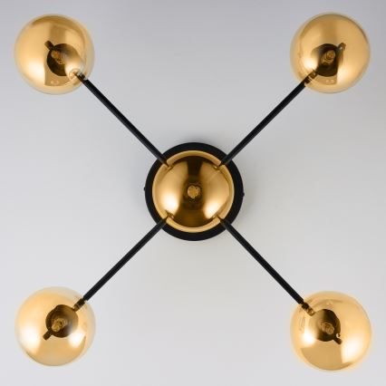 Jupiter 2032 - Πλαφονιέρα οροφής FIGARO 5xG9/10W/230V μαύρο/χρυσαφί/μπεζ