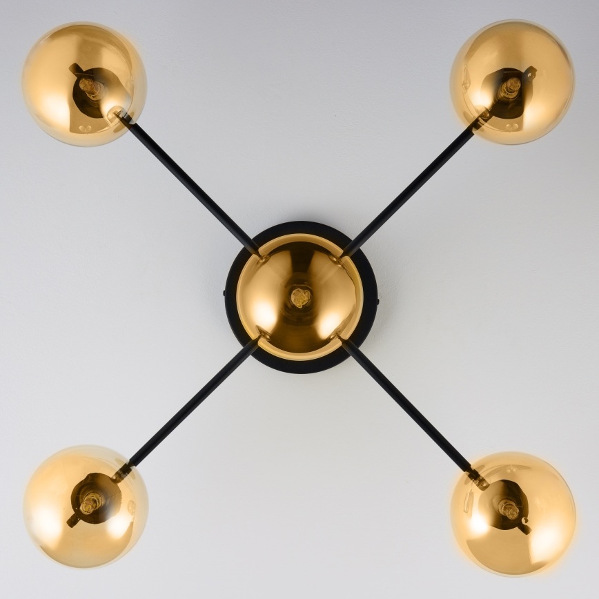 Jupiter 2032 - Πλαφονιέρα οροφής FIGARO 5xG9/10W/230V μαύρο/χρυσαφί/μπεζ