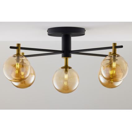 Jupiter 2032 - Πλαφονιέρα οροφής FIGARO 5xG9/10W/230V μαύρο/χρυσαφί/μπεζ