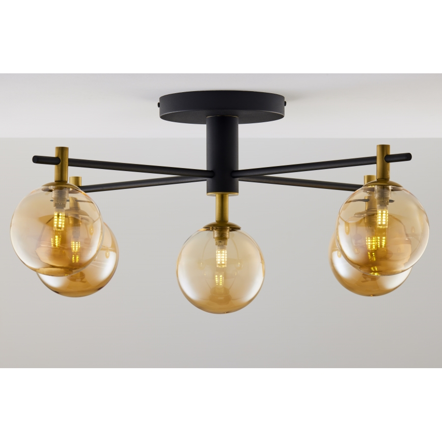 Jupiter 2032 - Πλαφονιέρα οροφής FIGARO 5xG9/10W/230V μαύρο/χρυσαφί/μπεζ