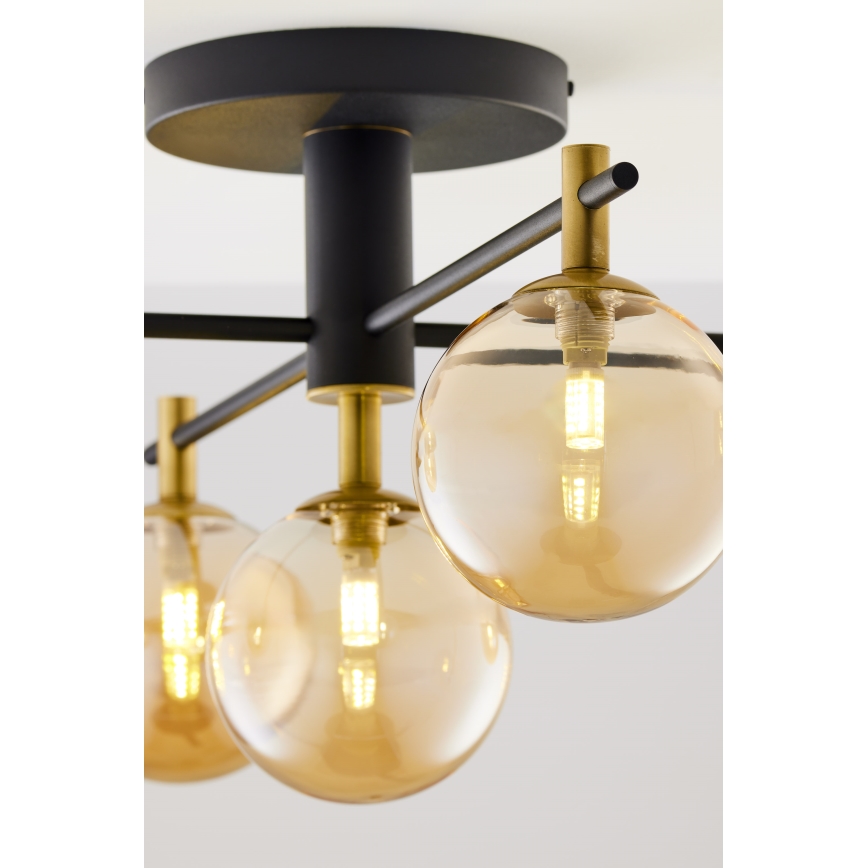 Jupiter 2032 - Πλαφονιέρα οροφής FIGARO 5xG9/10W/230V μαύρο/χρυσαφί/μπεζ