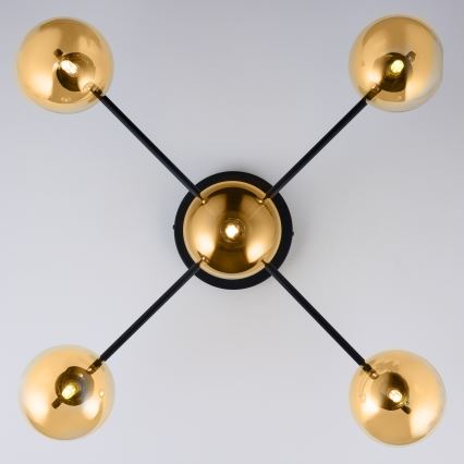 Jupiter 2032 - Πλαφονιέρα οροφής FIGARO 5xG9/10W/230V μαύρο/χρυσαφί/μπεζ
