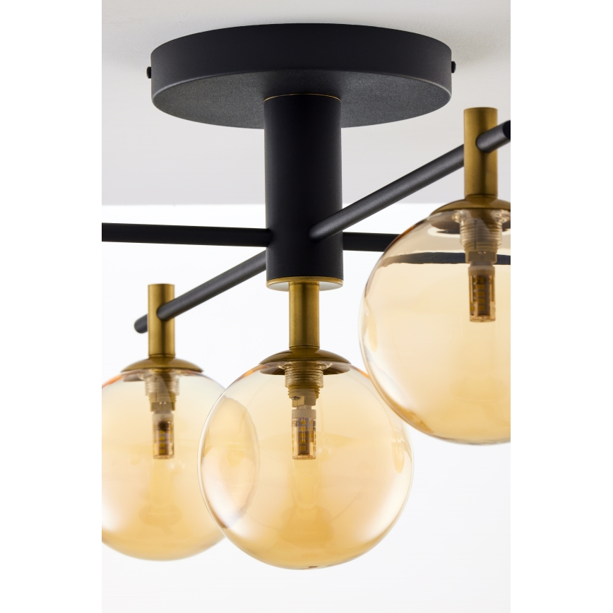 Jupiter 2032 - Πλαφονιέρα οροφής FIGARO 5xG9/10W/230V μαύρο/χρυσαφί/μπεζ