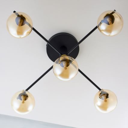 Jupiter 2032 - Πλαφονιέρα οροφής FIGARO 5xG9/10W/230V μαύρο/χρυσαφί/μπεζ