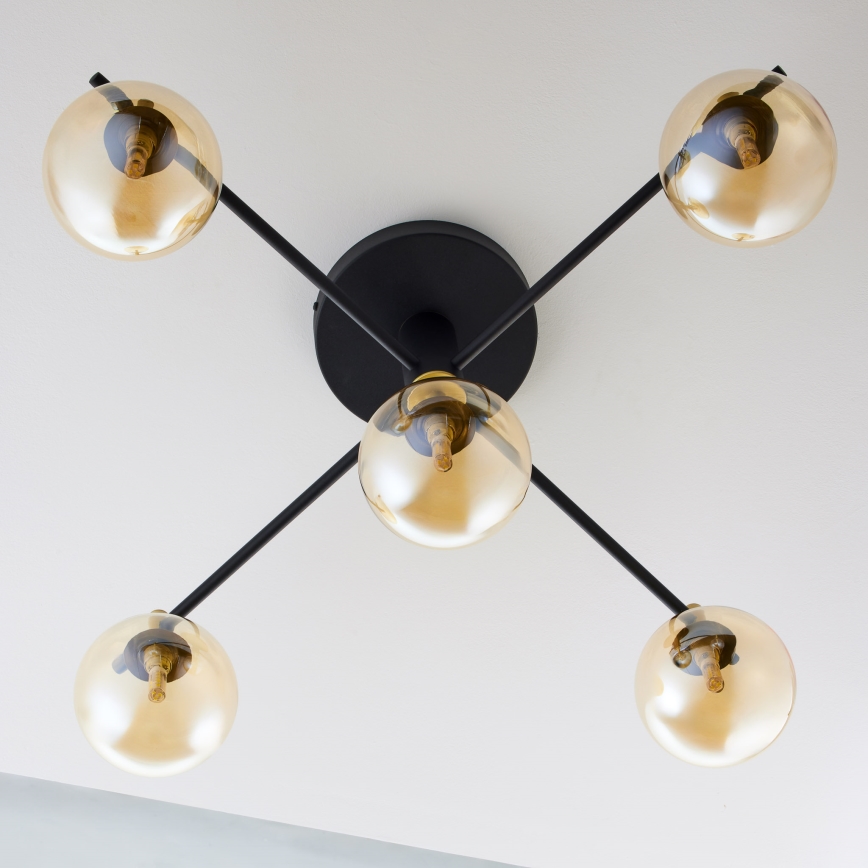 Jupiter 2032 - Πλαφονιέρα οροφής FIGARO 5xG9/10W/230V μαύρο/χρυσαφί/μπεζ