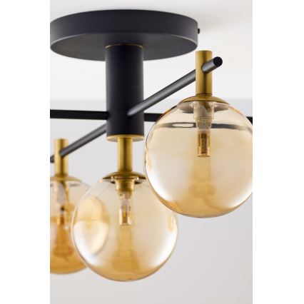 Jupiter 2032 - Πλαφονιέρα οροφής FIGARO 5xG9/10W/230V μαύρο/χρυσαφί/μπεζ