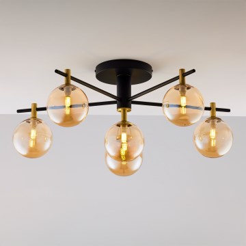 Jupiter 2033 - Πλαφονιέρα οροφής FIGARO 6xG9/10W/230V μαύρο/χρυσαφί/μπεζ