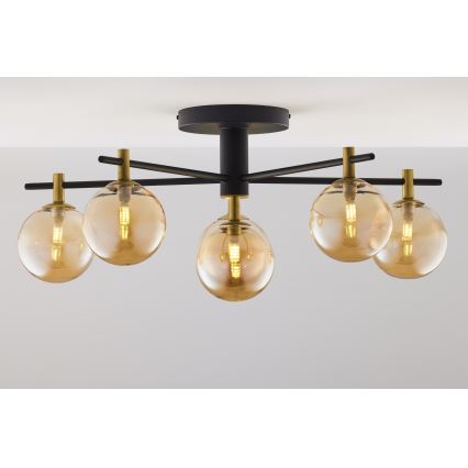 Jupiter 2033 - Πλαφονιέρα οροφής FIGARO 6xG9/10W/230V μαύρο/χρυσαφί/μπεζ