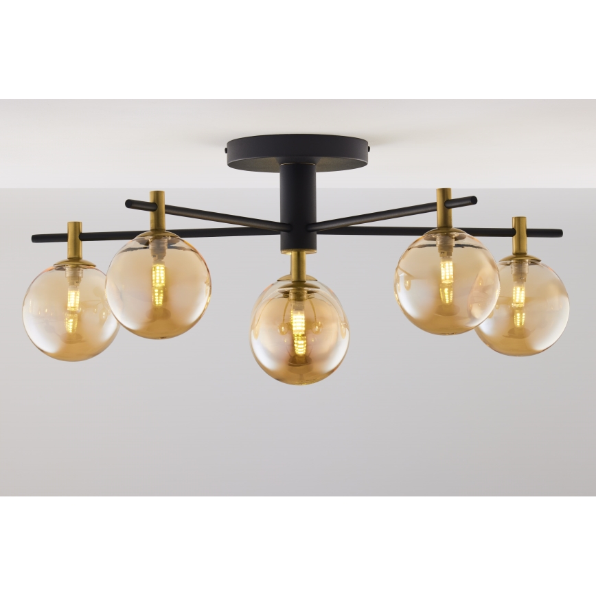 Jupiter 2033 - Πλαφονιέρα οροφής FIGARO 6xG9/10W/230V μαύρο/χρυσαφί/μπεζ