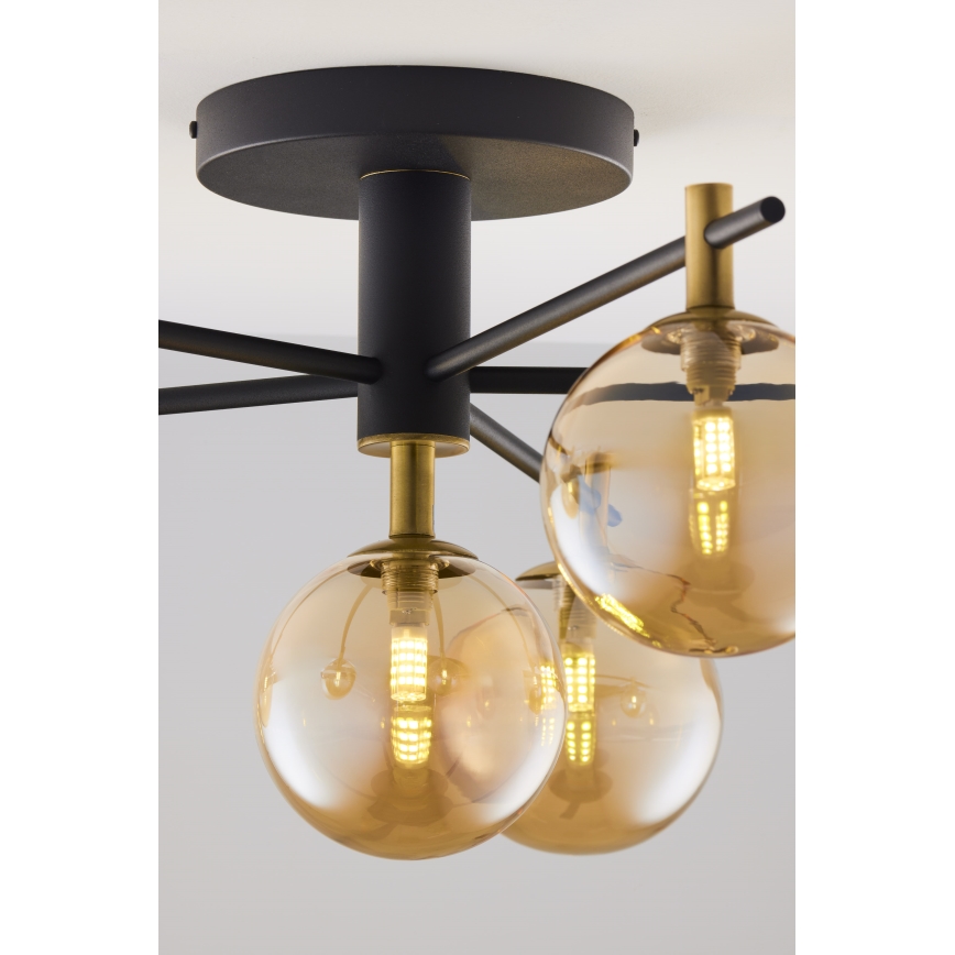Jupiter 2033 - Πλαφονιέρα οροφής FIGARO 6xG9/10W/230V μαύρο/χρυσαφί/μπεζ