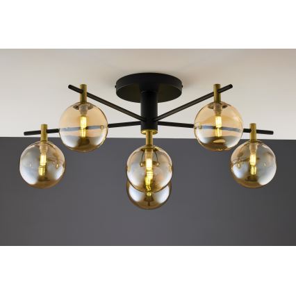 Jupiter 2033 - Πλαφονιέρα οροφής FIGARO 6xG9/10W/230V μαύρο/χρυσαφί/μπεζ