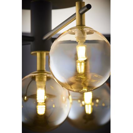 Jupiter 2033 - Πλαφονιέρα οροφής FIGARO 6xG9/10W/230V μαύρο/χρυσαφί/μπεζ