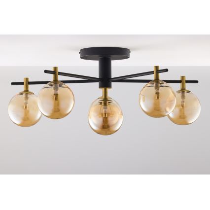 Jupiter 2033 - Πλαφονιέρα οροφής FIGARO 6xG9/10W/230V μαύρο/χρυσαφί/μπεζ