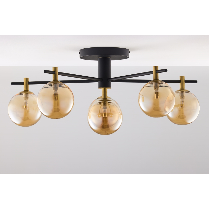 Jupiter 2033 - Πλαφονιέρα οροφής FIGARO 6xG9/10W/230V μαύρο/χρυσαφί/μπεζ