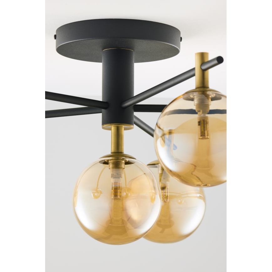 Jupiter 2033 - Πλαφονιέρα οροφής FIGARO 6xG9/10W/230V μαύρο/χρυσαφί/μπεζ