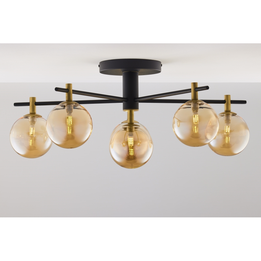 Jupiter 2033 - Πλαφονιέρα οροφής FIGARO 6xG9/10W/230V μαύρο/χρυσαφί/μπεζ