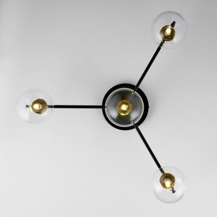 Jupiter 2034 - Πλαφονιέρα οροφής FIGARO 4xG9/10W/230V μαύρο/χρυσαφί/μπεζ/διαφανής