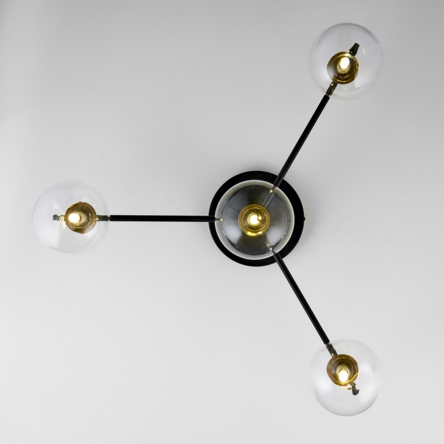 Jupiter 2034 - Πλαφονιέρα οροφής FIGARO 4xG9/10W/230V μαύρο/χρυσαφί/μπεζ/διαφανής
