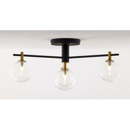 Jupiter 2034 - Πλαφονιέρα οροφής FIGARO 4xG9/10W/230V μαύρο/χρυσαφί/μπεζ/διαφανής