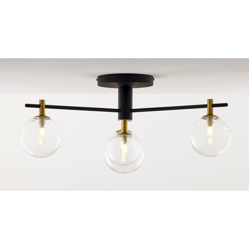 Jupiter 2034 - Πλαφονιέρα οροφής FIGARO 4xG9/10W/230V μαύρο/χρυσαφί/μπεζ/διαφανής