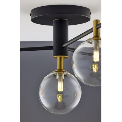 Jupiter 2034 - Πλαφονιέρα οροφής FIGARO 4xG9/10W/230V μαύρο/χρυσαφί/μπεζ/διαφανής