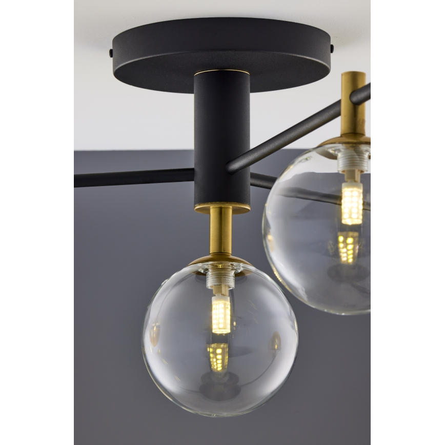 Jupiter 2034 - Πλαφονιέρα οροφής FIGARO 4xG9/10W/230V μαύρο/χρυσαφί/μπεζ/διαφανής