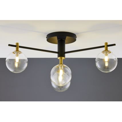 Jupiter 2034 - Πλαφονιέρα οροφής FIGARO 4xG9/10W/230V μαύρο/χρυσαφί/μπεζ/διαφανής