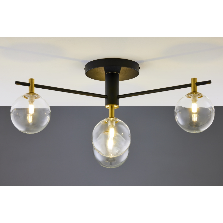 Jupiter 2034 - Πλαφονιέρα οροφής FIGARO 4xG9/10W/230V μαύρο/χρυσαφί/μπεζ/διαφανής