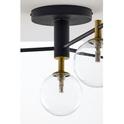 Jupiter 2034 - Πλαφονιέρα οροφής FIGARO 4xG9/10W/230V μαύρο/χρυσαφί/μπεζ/διαφανής