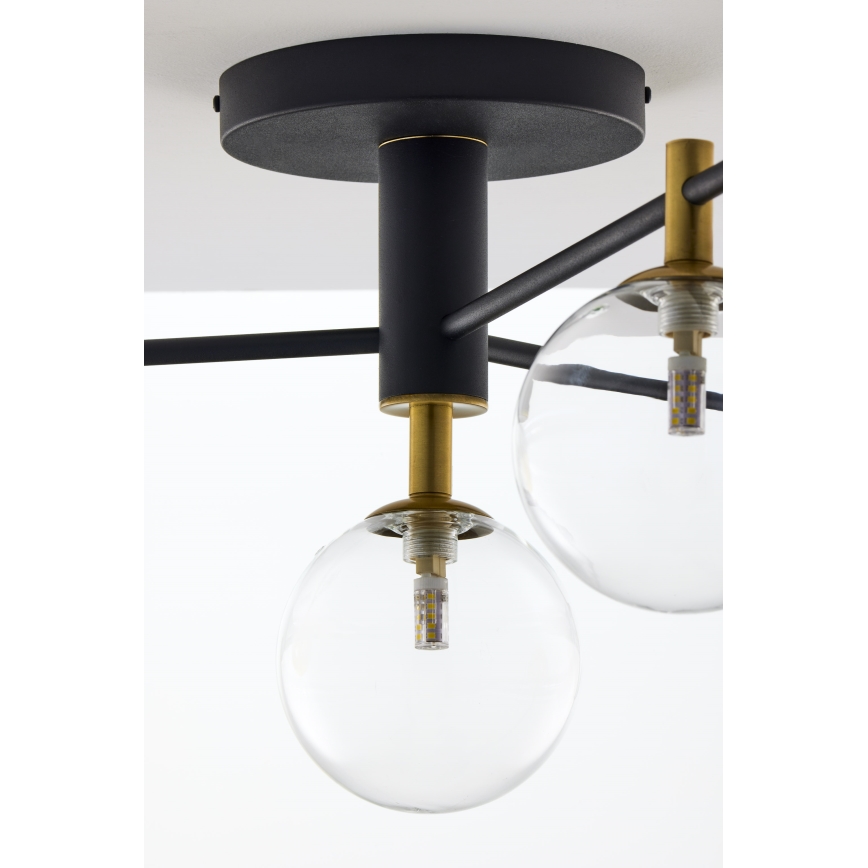 Jupiter 2034 - Πλαφονιέρα οροφής FIGARO 4xG9/10W/230V μαύρο/χρυσαφί/μπεζ/διαφανής