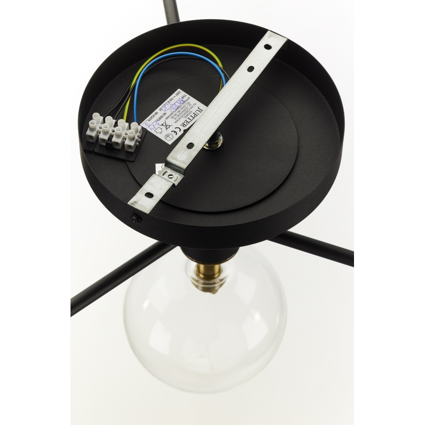Jupiter 2034 - Πλαφονιέρα οροφής FIGARO 4xG9/10W/230V μαύρο/χρυσαφί/μπεζ/διαφανής
