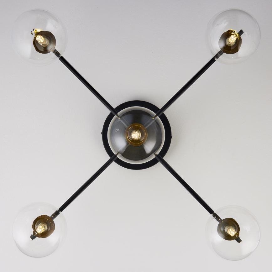 Jupiter 2035 - Πλαφονιέρα οροφής FIGARO 5xG9/10W/230V μαύρο/χρυσαφί/μπεζ/διαφανής