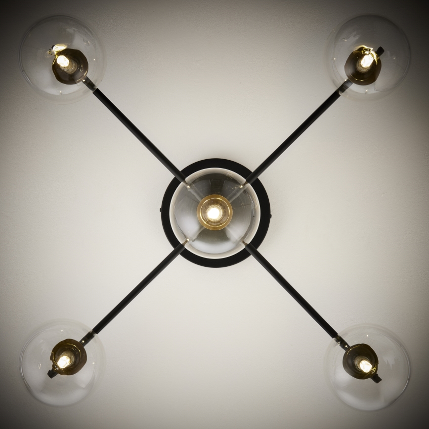 Jupiter 2035 - Πλαφονιέρα οροφής FIGARO 5xG9/10W/230V μαύρο/χρυσαφί/μπεζ/διαφανής