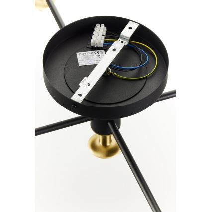 Jupiter 2035 - Πλαφονιέρα οροφής FIGARO 5xG9/10W/230V μαύρο/χρυσαφί/μπεζ/διαφανής