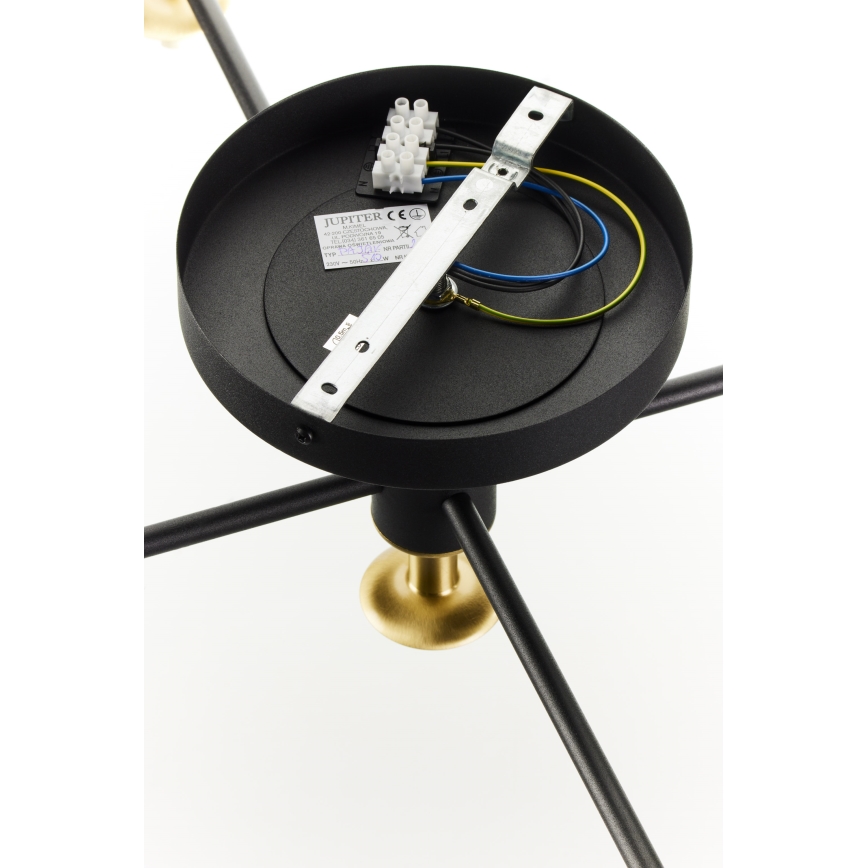 Jupiter 2035 - Πλαφονιέρα οροφής FIGARO 5xG9/10W/230V μαύρο/χρυσαφί/μπεζ/διαφανής