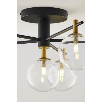 Jupiter 2036 - Πλαφονιέρα οροφής FIGARO 6xG9/10W/230V μαύρο/χρυσαφί/μπεζ/διαφανής
