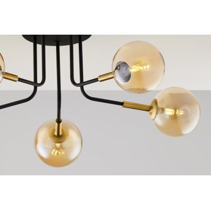Jupiter 2038 - Κρεμαστό φωτιστικό BURANO 5xG9/10W/230V μαύρο/χρυσαφί/μπεζ