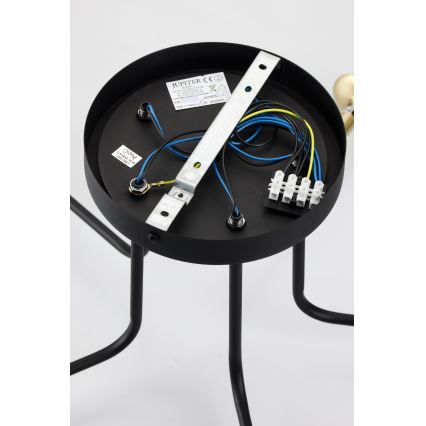 Jupiter 2040 - Κρεμαστό φωτιστικό BURANO 5xG9/10W/230V μαύρο/χρυσαφί/διαφανής