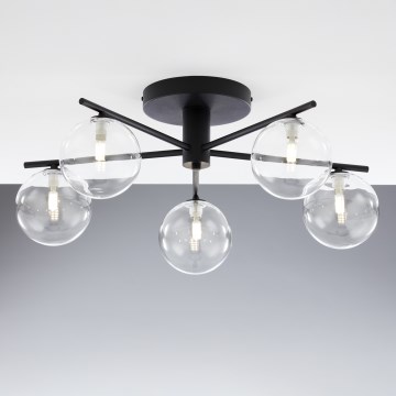 Jupiter 2046 - Πλαφονιέρα οροφής PRATO 5xG9/10W/230V μαύρο/διαφανής