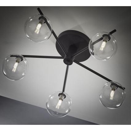 Jupiter 2046 - Πλαφονιέρα οροφής PRATO 5xG9/10W/230V μαύρο/διαφανής