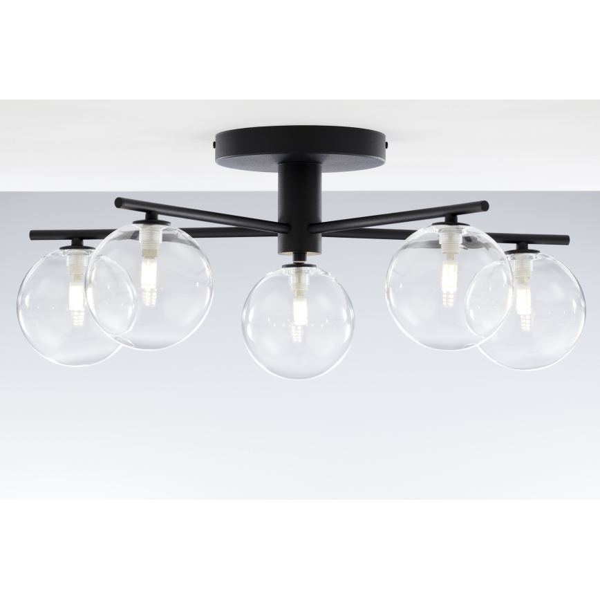 Jupiter 2046 - Πλαφονιέρα οροφής PRATO 5xG9/10W/230V μαύρο/διαφανής