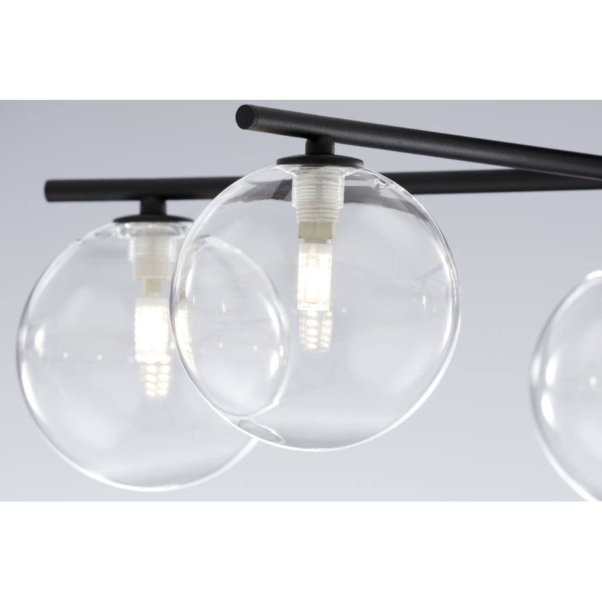 Jupiter 2046 - Πλαφονιέρα οροφής PRATO 5xG9/10W/230V μαύρο/διαφανής