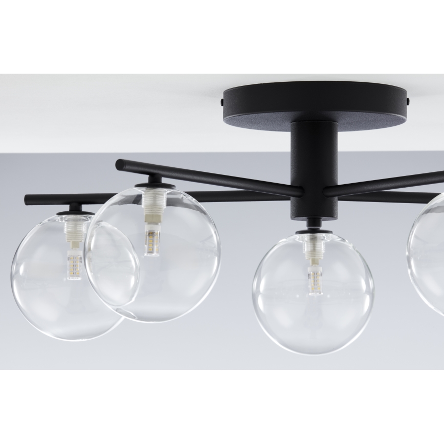 Jupiter 2046 - Πλαφονιέρα οροφής PRATO 5xG9/10W/230V μαύρο/διαφανής