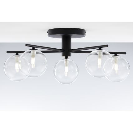 Jupiter 2046 - Πλαφονιέρα οροφής PRATO 5xG9/10W/230V μαύρο/διαφανής