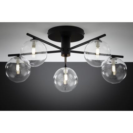 Jupiter 2046 - Πλαφονιέρα οροφής PRATO 5xG9/10W/230V μαύρο/διαφανής