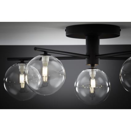 Jupiter 2046 - Πλαφονιέρα οροφής PRATO 5xG9/10W/230V μαύρο/διαφανής