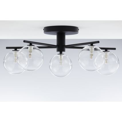 Jupiter 2046 - Πλαφονιέρα οροφής PRATO 5xG9/10W/230V μαύρο/διαφανής