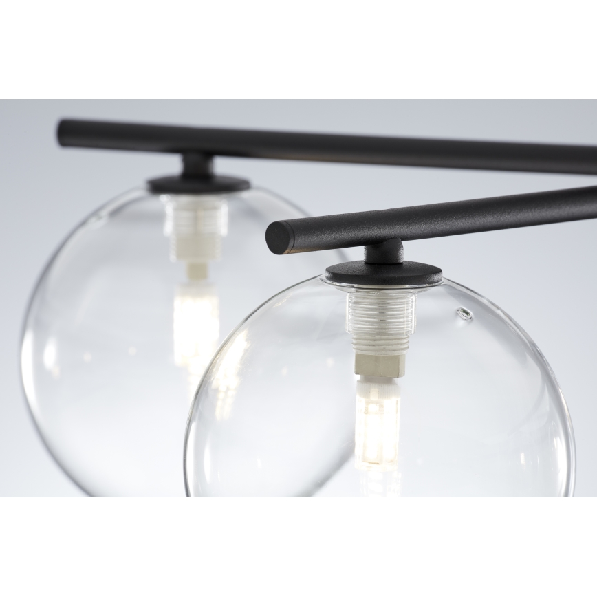 Jupiter 2046 - Πλαφονιέρα οροφής PRATO 5xG9/10W/230V μαύρο/διαφανής