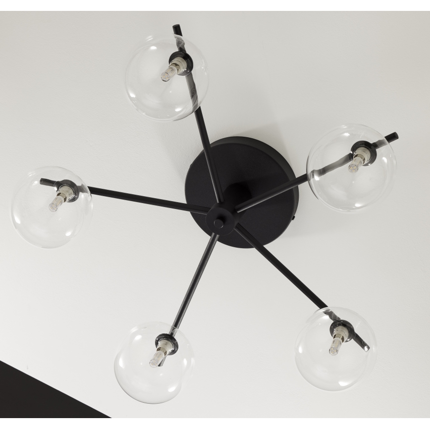 Jupiter 2046 - Πλαφονιέρα οροφής PRATO 5xG9/10W/230V μαύρο/διαφανής