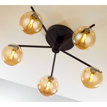 Jupiter 2047 - Πλαφονιέρα οροφής PRATO 5xG9/10W/230V μαύρο/μπεζ